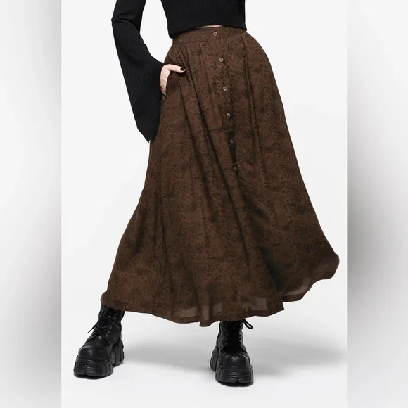 Disturbia Rosamoth Button Up Midi Skirt - Picture 1 of 7